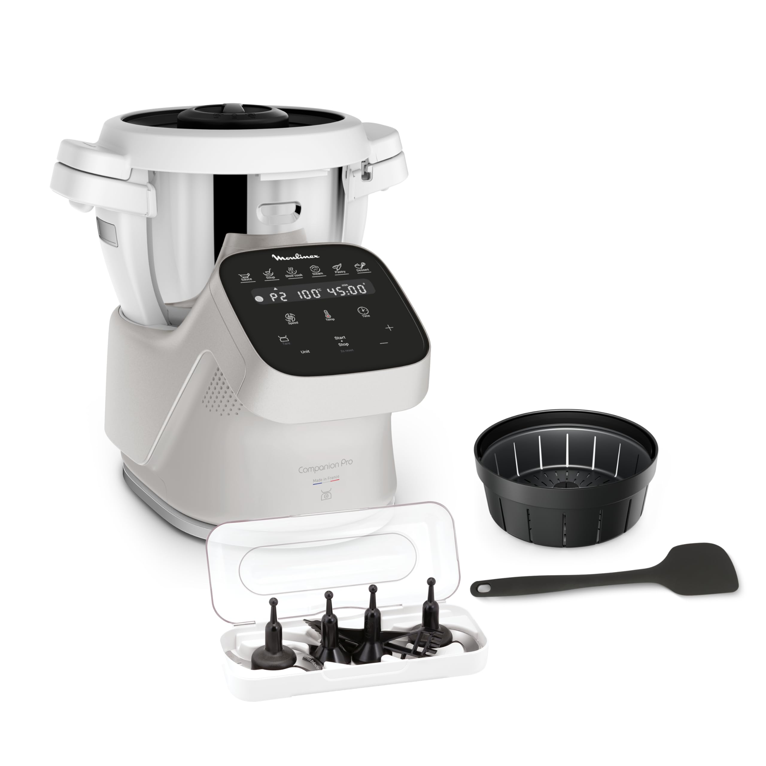 Moulinex Robot cooker, capacity 4.5 L, 15 modes, manual mode, integrated scale, silent, Moulinex application, unlimited recipes, Made in France, Companion Pro, HF850BF0 - Image 1