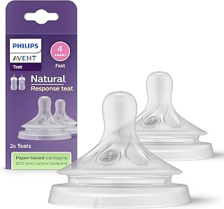 Philips Avent Natural Response 0% BPA Free Feeding Bottle Teats, Flow 4 for Babies 3 Months + (Model SCY964/02) - Image 1
