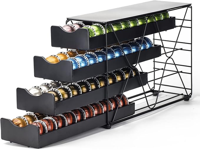 Bagoo Nespresso Vertuoline Multi-Tier Coffee Pod Holder for Vertuo Capsule Storage (4 Tier) - Image 1