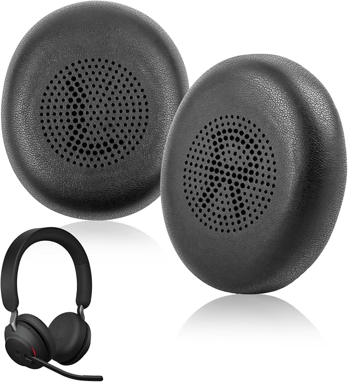 Foam Headphone for Jabra Evolve2 65/Evolve2 40 for Jabra Elite 45H Cushion Replacement Earpad Replacement Earpiece with Protein Leather Softer Sound Insulation Foam | Black - Image 1