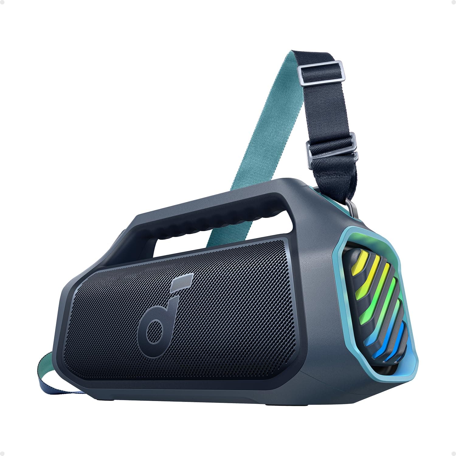 Soundcore Boom 2 Plus Powerful Bluetooth Speaker, 140W, 2+2 Channels Stereo, BassUp 2.0, Quick Charge 30W, 20h, IPX7, RGB Lights, USB-C for Outdoors, Camping, and Beach (Refurbished)
