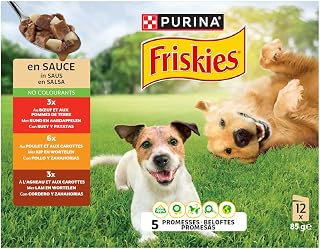 FRISKIES – Pâtée Savoureuse pour Chien Adulte, Sauce Gourmande Viande & Légumes (12x85g) - Lot de 3 - Vendu par Lot - Image 1