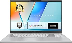 ASUS Vivobook S15 OLED Copilot+ S5507QA-MA012W OLED 15.6 Inch 3K 120Hz Laptop (Qualcomm Snapdragon X Plus Elite 3.4 GHz Processor, 16GB LPDDR5X RAM, 512GB SSD, Windows 11 Home) AZERTY RGB Keyboard - Image 1