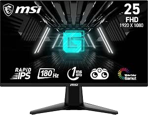 MSI G255F 24.5 Inch FHD Gaming Monitor – Rapid IPS Panel 1920 x 1080, 180 Hz/1ms (GtG), 99% sRGB Color Game, Adaptive-Sync – DP 1.2a, HDMI 2.0b CEC - Image 1