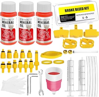 Brake Bleed Kit for Shimano, Tektro, Magura, Hydraulic Disc Brake Deflation Kit Bike Liquid with Mineral Brake Fluid (180ml) - Image 1