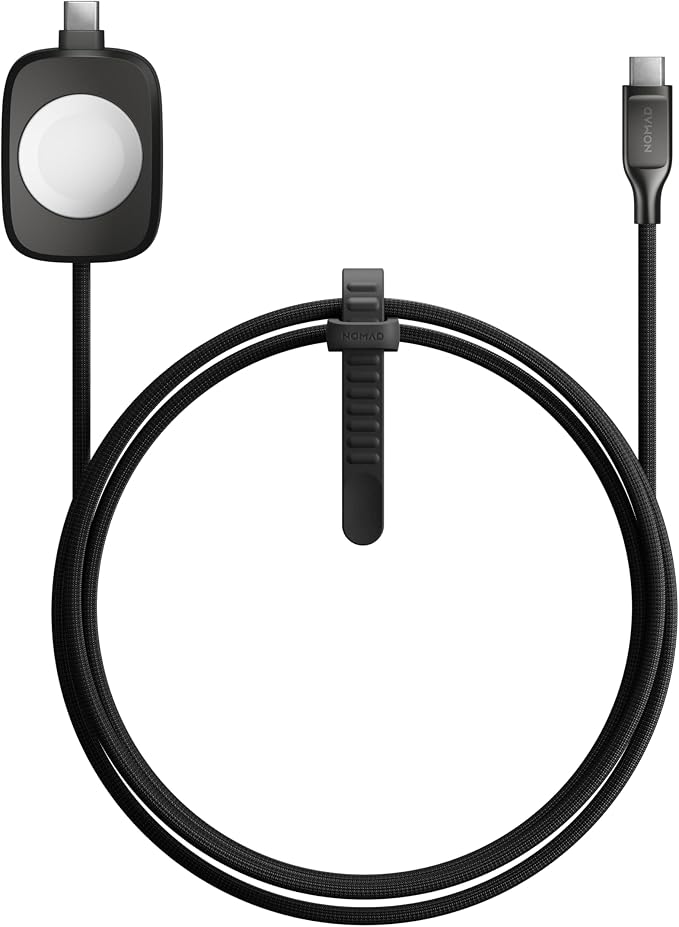 NOMAD 2 in 1 Tungsten Carbide USB C Charging Cable for Apple Watch, Airpods and iPhone, Universal Type C Charging Cables 100W for Apple Watch, Airpods and iPhone, Charging Cables - Image 1