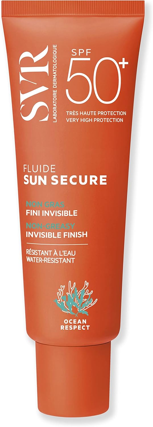 SVR - Sun Secure Fluide SPF50+ - Fluide solaire invisible toucher sec – Très haute protection UVA, UVB, infrarouge & lumière visible – Peaux sensibles – Niacinamide, Vitamine E – 50 ml - Image 1