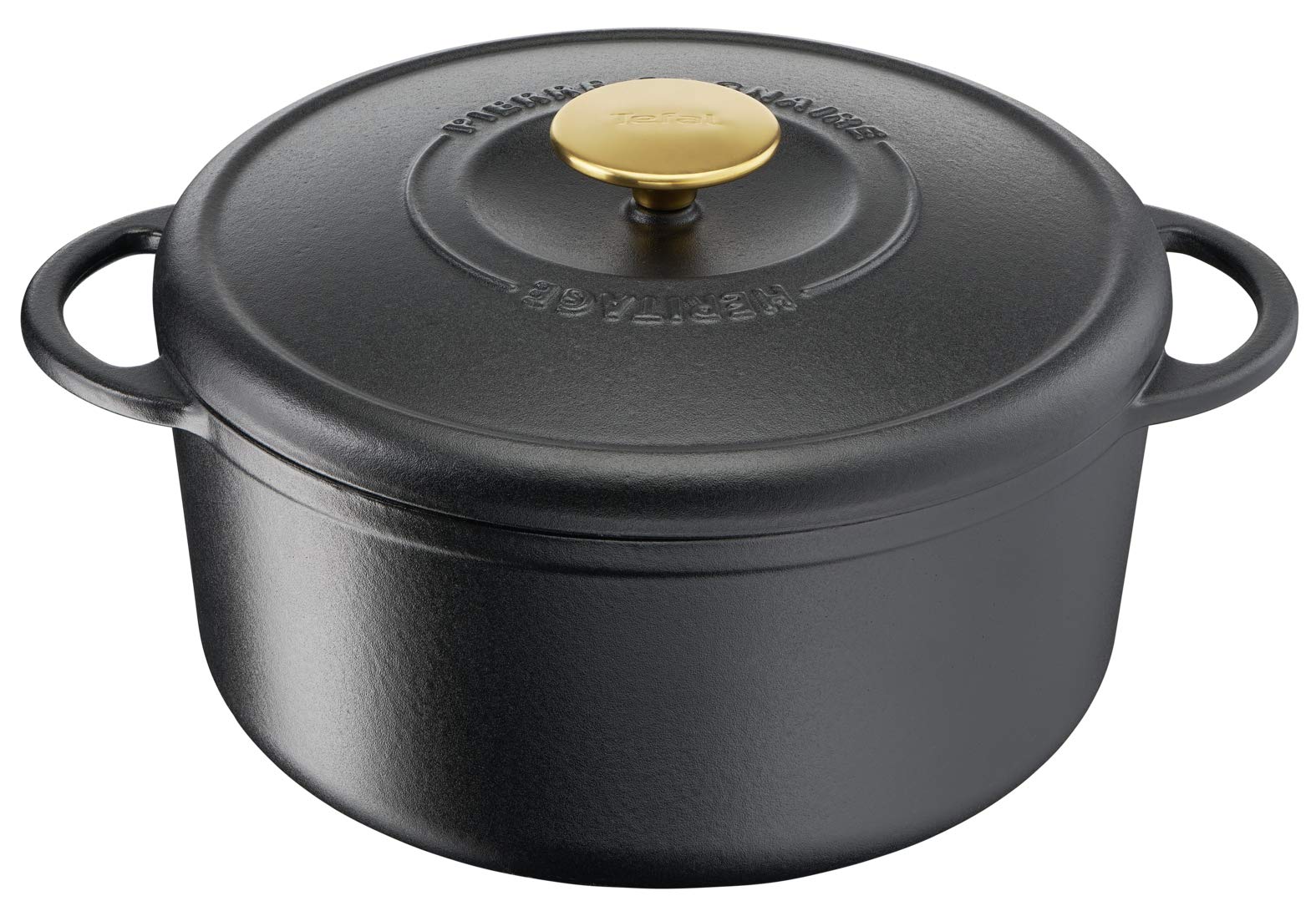 Tefal Pierre Gagnaire Heritage E2230404 Cast Steel Casserole Dish, Round, Black, 25 cm, 5.1 L, Induction - Image 1