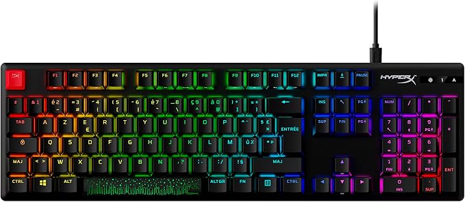 HyperX Alloy Origins PBT Mechanical Gaming Keyboard, RGB Keycaps, PBT, RGB, Mechanical HyperX Switches, Compact, Portable, Heavy Duty Aluminum Body, Adjustable Foot - Image 1