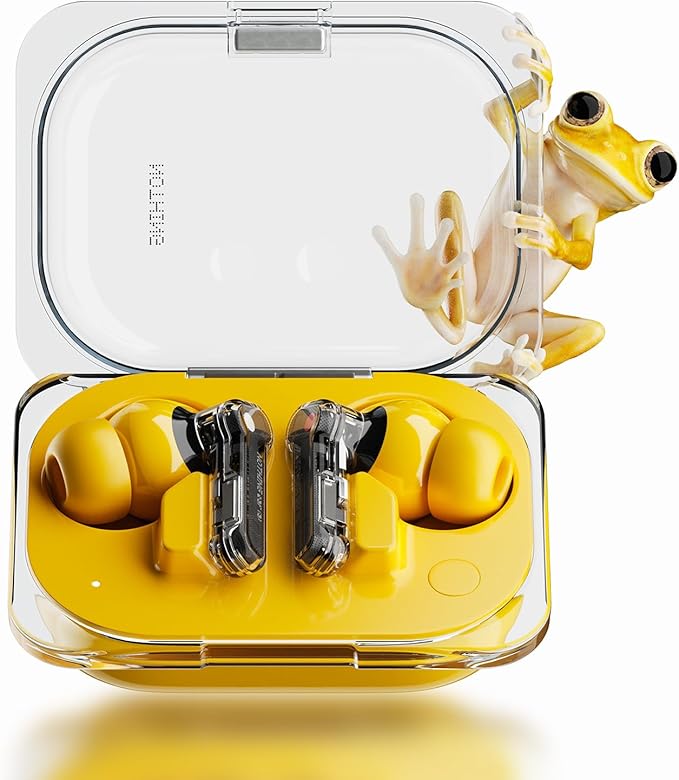 Nothing Ear (a) Wireless Bluetooth Earphones with ChatGPT Integration, Active Noise Reduction, Bass Enhance Algorithm and Up to 42.5 Hours of Listening - Yellow - Image 1