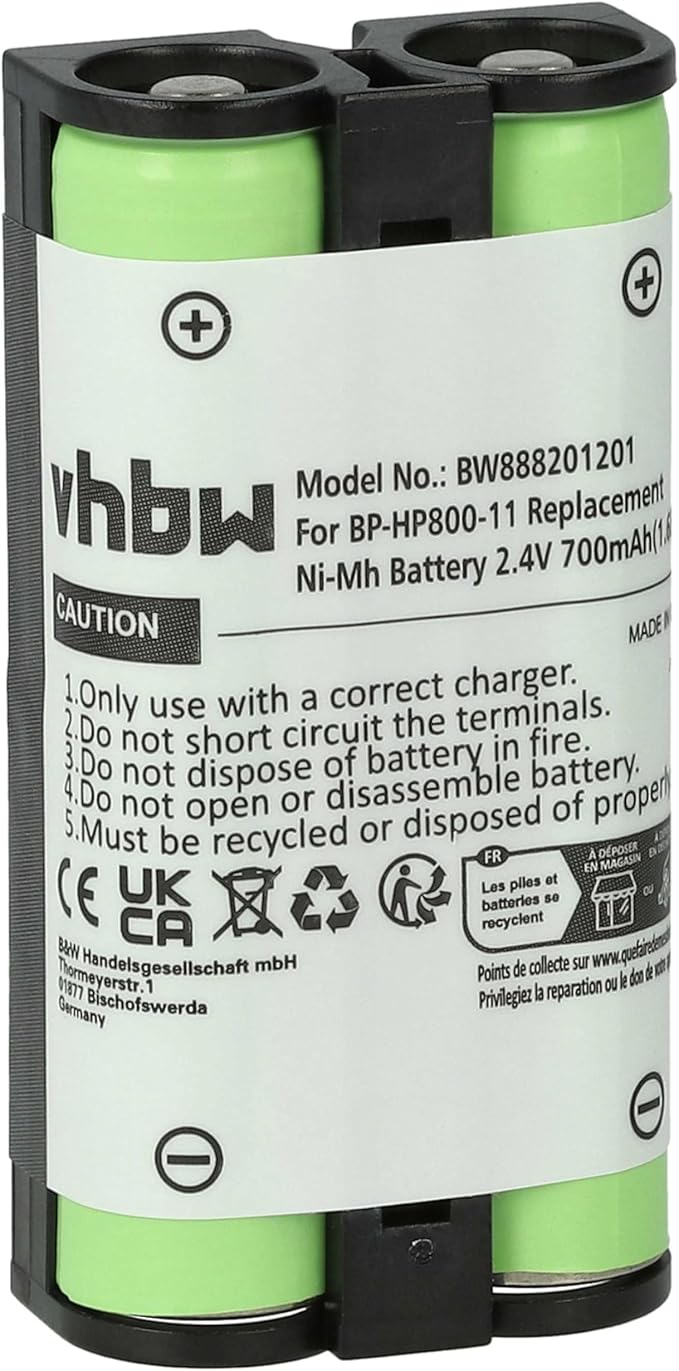 vhbw Battery Compatible with Sony MDR-RF995, MDR-RF995RK, WH-RF400 Audio Headphones, Wireless Earphones (700mAh, 2.4V, NiMH) - Image 1