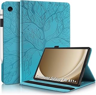 Coque pour Samsung Galaxy Tab A11+/A11 Plus 11 Pouces 2025 SM-X230 SM-X235 SM-X236B Housse de Protection avec Porte-Pencil Étui à Rabat avec Support Fonction Bleu - Image 1