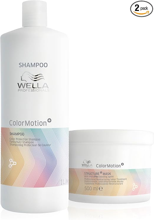 Wella Professionals ColorMotion+ Colour Protection Shampoo and Mask - For Coloured and Damaged Hair - Up to 8 Weeks of Protection - 1L + 500ml - Image 1