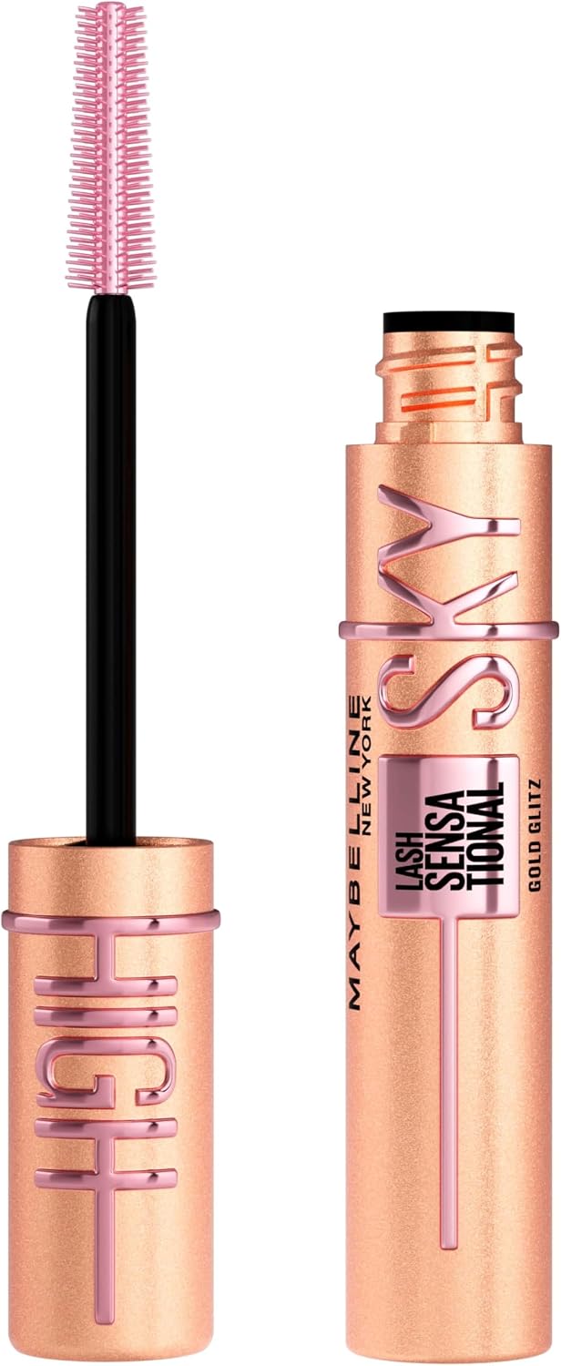 Maybelline New York - Mascara Pailleté Couleur Or - Volume & Longueur - Sky High - Teinte : Gold Glitz - 7,2 ml - Image 1
