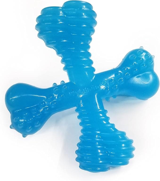 Nylabone Teething Puppy Chew Toy X Bone Ox Flavour for Small Dogs/Puppies 0-7kg, Powerful/Extreme Chew Dogs