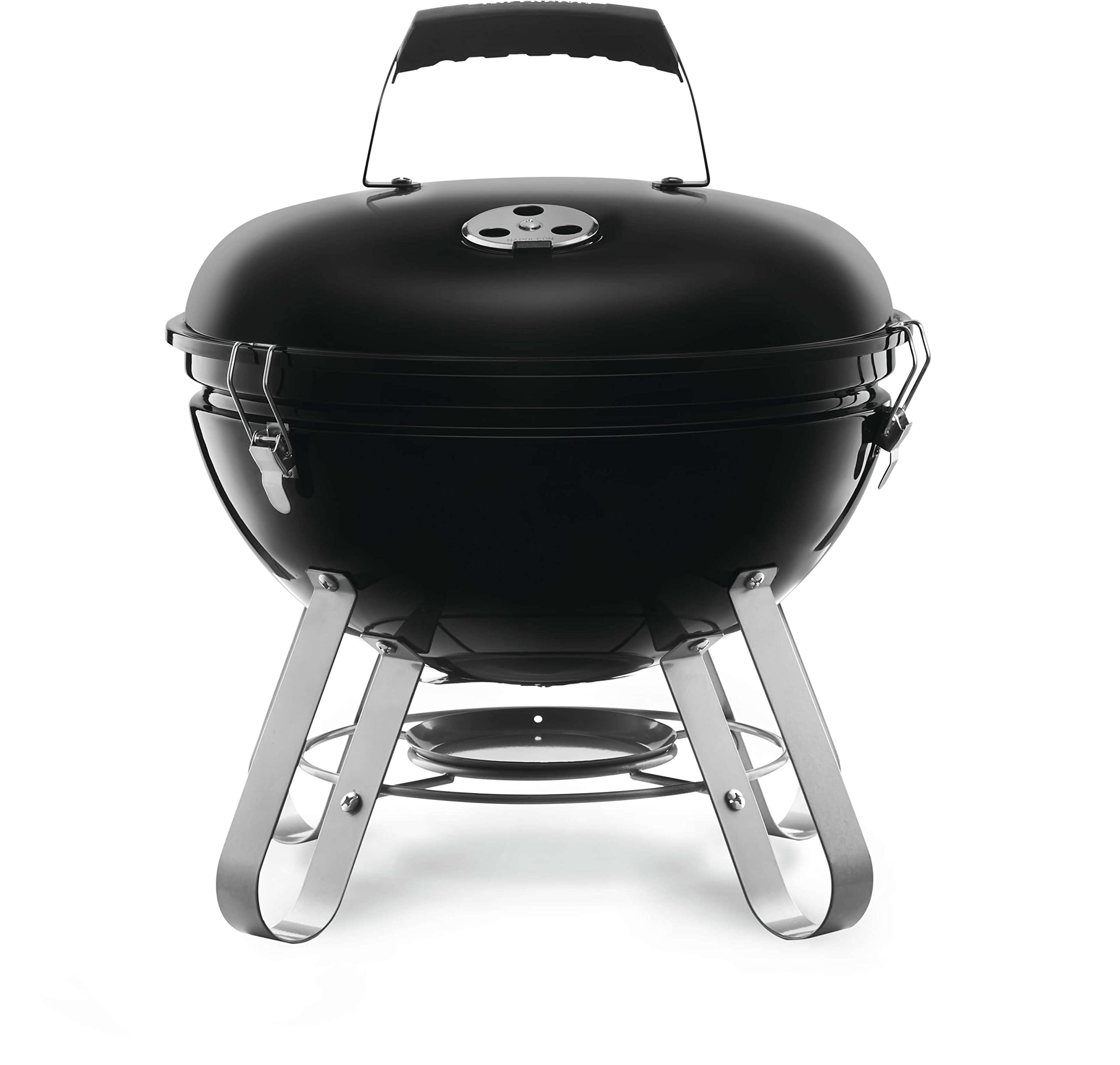 Napoleon NK14K-LEG-3 14 Inch Portable Charcoal Kettle Barbecue Kettle - Black, Portable, 150 Sq Ft Cooking Area, Heavy Duty 4-Leg Design - Image 1