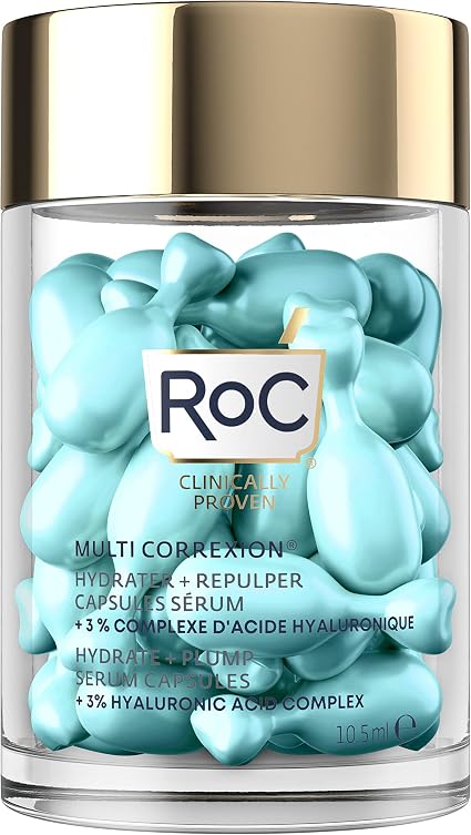 RoC - Multi Correxion Hydrate + Plump Capsules Hyaluronic Acid Serum - For Hydrating Skin - Maximum Plumping Effect - 30 Capsules - Image 1
