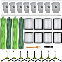 Accessoires pour iRobot Roomba i1+ i2+ i3+ i4+ i5+ i6+ i7+ i8+ j5+ j6+ j7+ j8+ (Pas pour Combo j7+ j9+) 4 Brosse en Caoutchouc, 8 Sacs à Poussière, 8 Filtres, 8 Brosses Latérales - Image 1