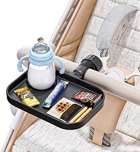 KDD Plateau à Collation pour Poussette, 2 en 1 Plateau Universel pour Poussette avec Porte-gobelet, Plateforme Poussette Universelle à Installation Rapide, Compatible avec Uppababy, Baby Jogger, BOB - Image 1