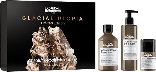 L'Oréal Professionnel, Absolut Repair Molecular Gift Set, Repair Routine, Damaged Hair, Trio Shampoo + Rinsing Serum + No-Rinse Mask, Limited Edition Expert Series - Image 1