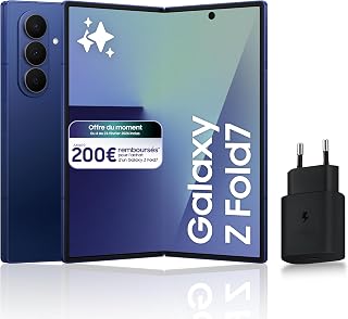 Samsung Galaxy Z Fold7, Smartphone Android 5G avec Galaxy AI, 1 to, Chargeur Secteur Rapide 25W Inclus, Smartphone déverrouillé, Bleu Nuit, Version FR - Image 1
