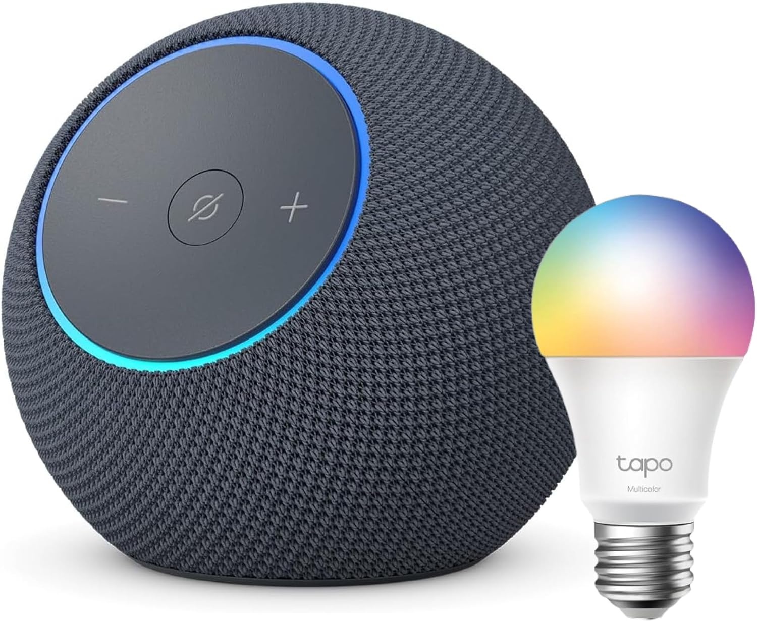 Amazon Echo Dot Max (nouvelle génération) | Graphite + Tapo L530EA ampoule connectée LED (E27), Fonctionne avec Alexa - Kit de démarrage Maison connectée - Image 1