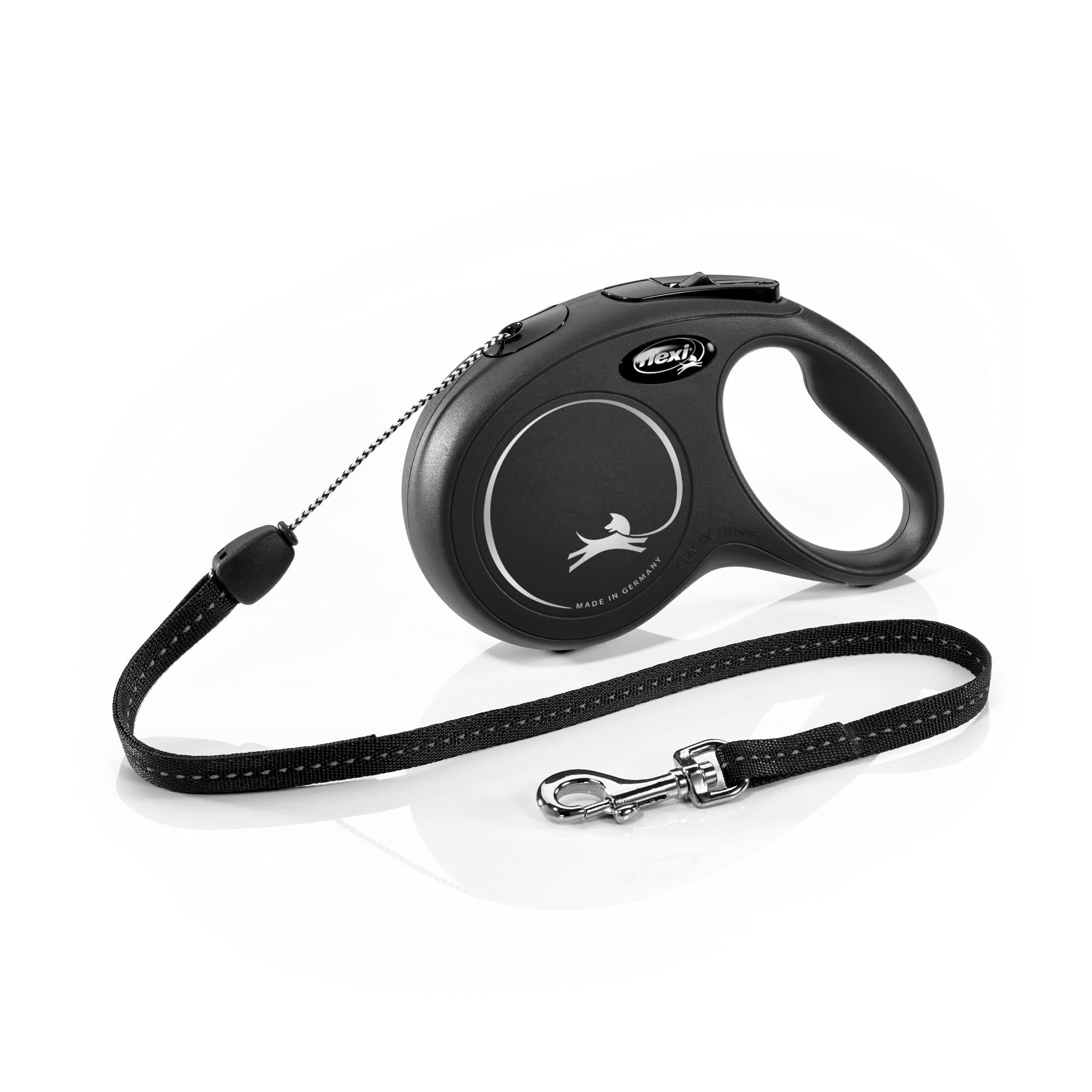 FLEXI New Classic Dog Lead with Cord 8 m Size S Black
