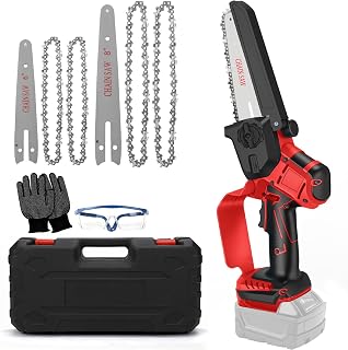 Mini tronçonneuse électrique compatible avec Milwaukee 18V (sans batterie), tronçonneuse électrique sans balais de 8 pouces 6 pouces, petite tronçonneuse Chaîne de tronçonneuse Verrou de sécurité - Image 1