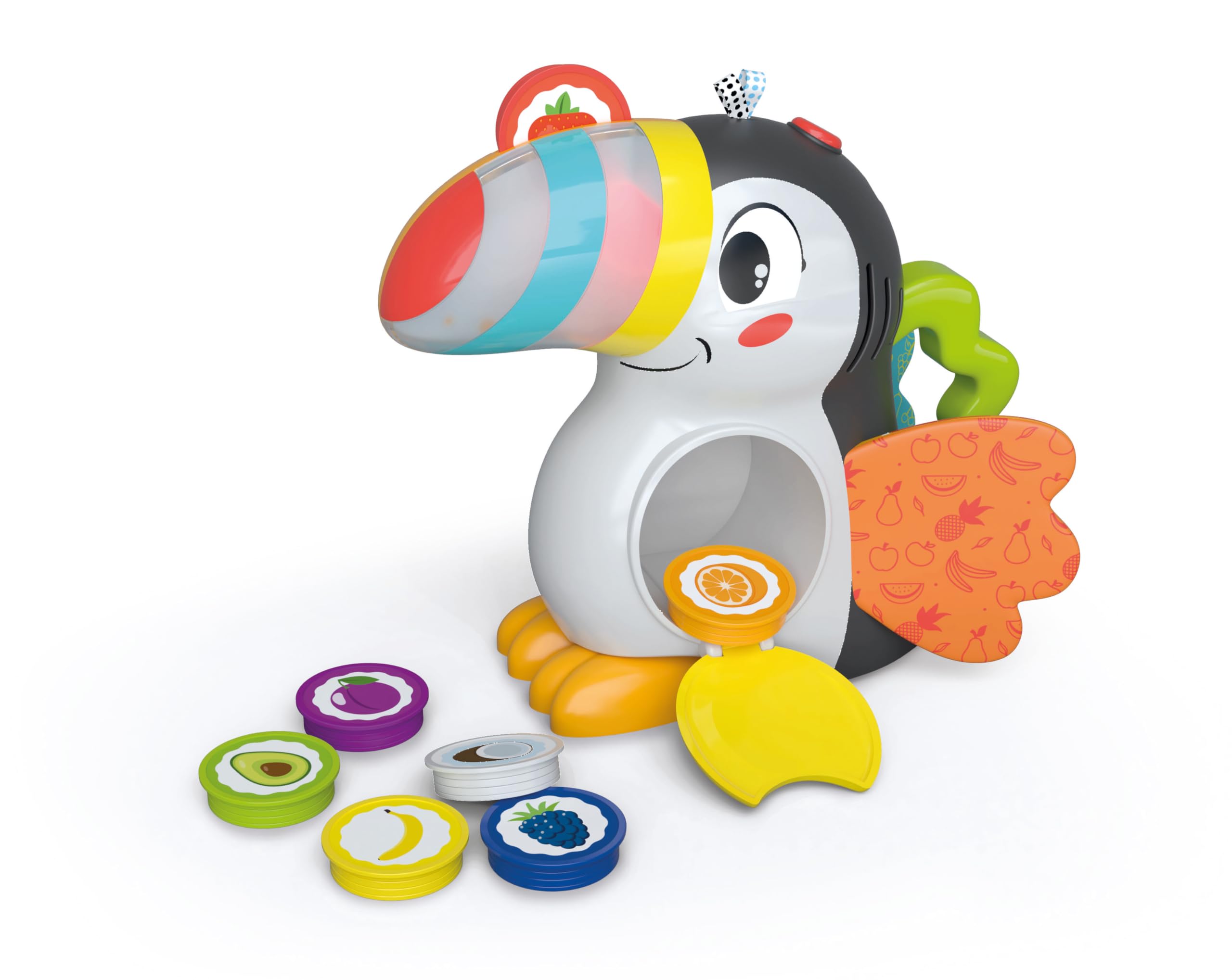 Clementoni | Milan, The Gourmet Toucan for Kids 12 Months+ | Interactive Learning Toy with Sounds, Lights and Fruit Chips | Colour and Word Learning | Educational Baby Toy Gift - Image 1