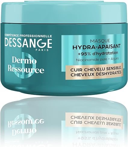 DESSANGE - Dermo Ressource Hydra-Soothing Hair Mask - Formula Enriched With Algae & Pure Niacinamide - Soothes & Hydrates - Sensitive Scalp & Dehydrated Hair - 280ml - Image 1