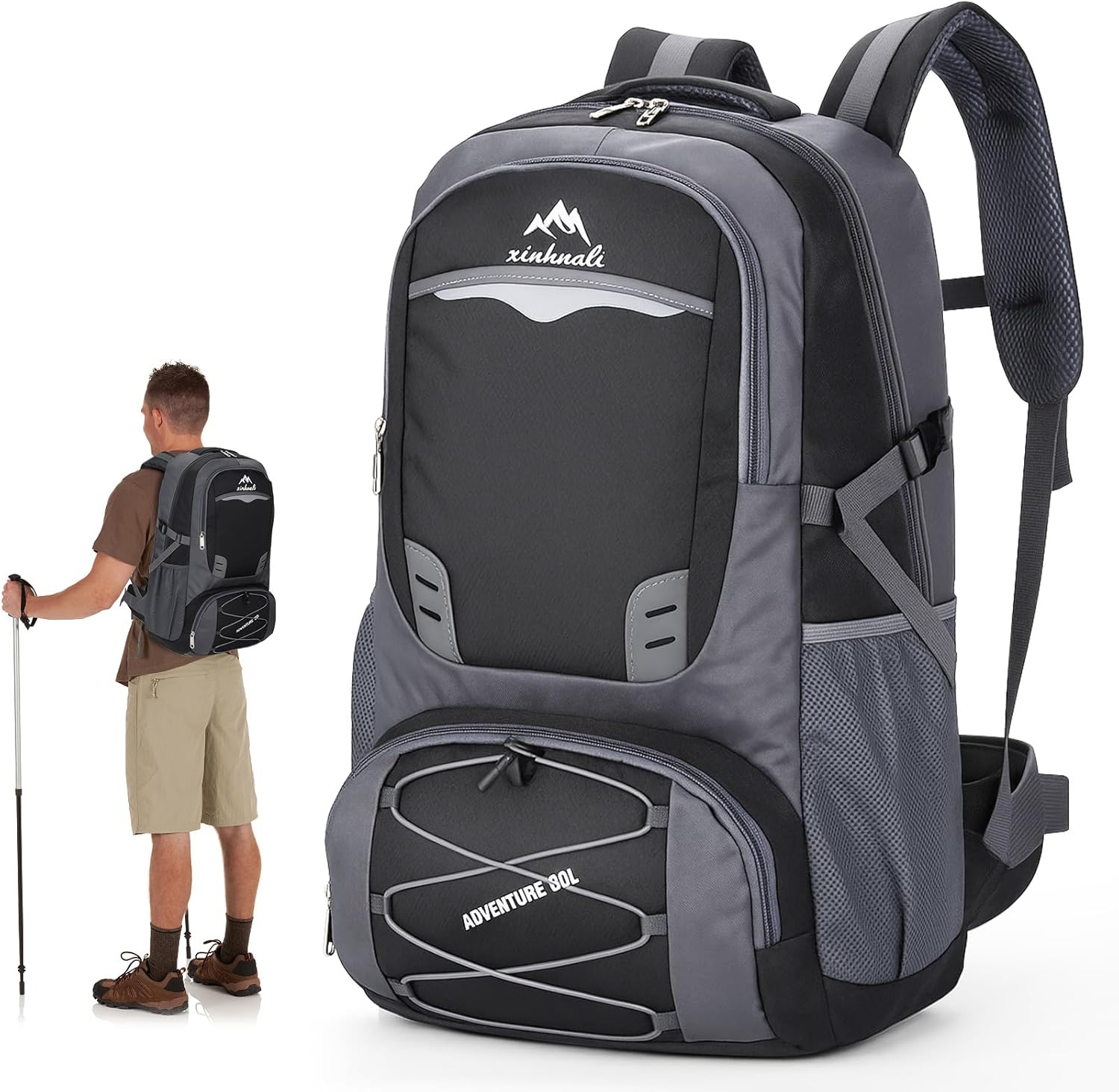 Hiking Backpack 60L Camping Backpack Lightweight Breathable Camping Daypack for Men Women Waterproof Breathable Backpack Hiking Backpack Large Hiking Backpack - Image 1