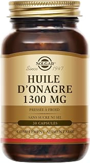 Solgar Huile d'Onagre 1300mg - Équilibre Féminin - Beauté - Maintien des tissus de la peau - Plante riche en Acides Gras Oméga-6 - Complément Alimentaire - Flacon de 30 softgels - Image 1