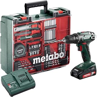 METABO SAS Perceuse visseuse metabo bs 18 set + 2 batteries 18v 2.0ah, chargeur + coffret atelier mobile - 602207880 - Image 1