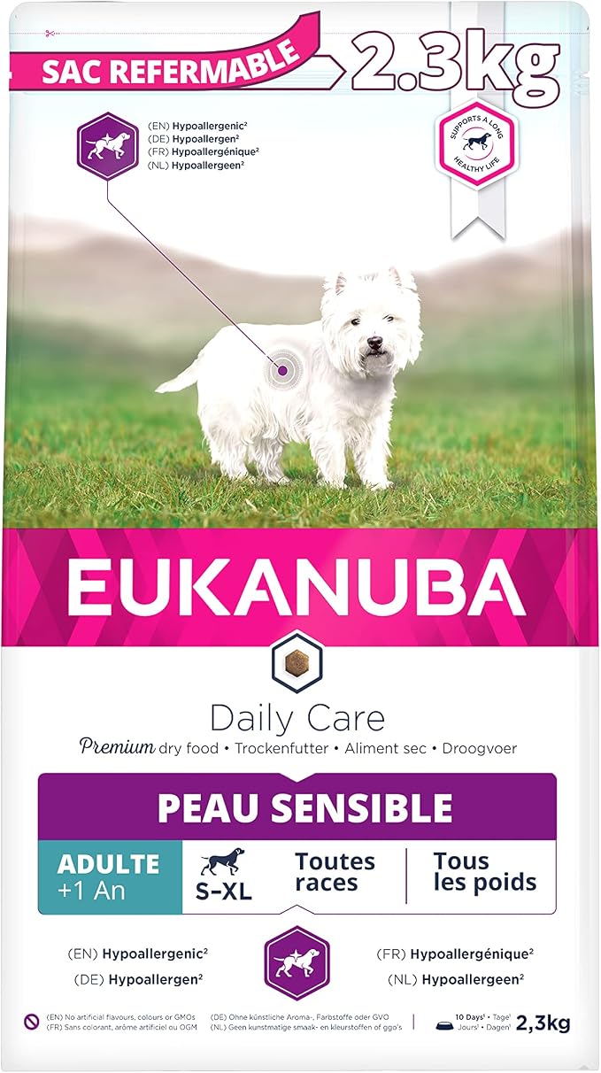 Eukanuba Daily Care Adult Dog Sensitive Skin for All Breeds Fish 2.3 kg - Image 1
