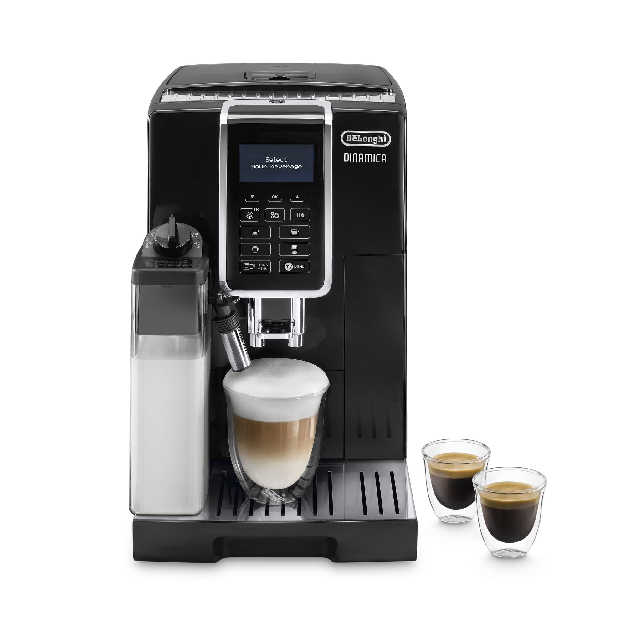 De'Longhi Dinamica ECAM350.55.B Cappuccino and Espresso Coffee Machine, 1.8L, Black