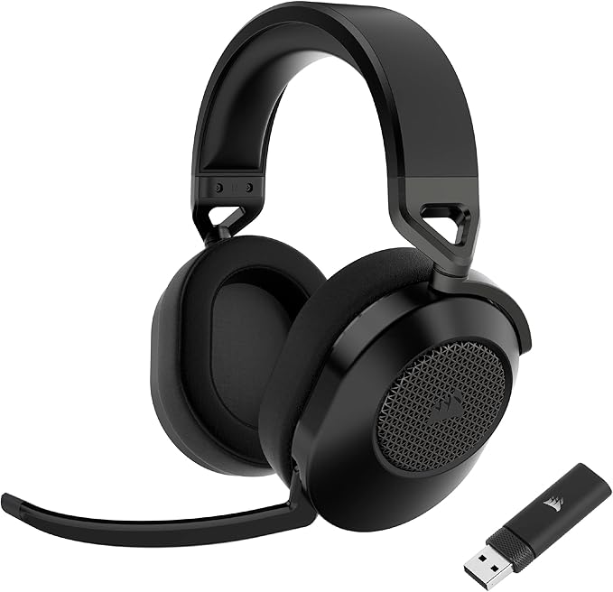 Corsair HS65 Wireless Gaming Headset - Low Latency 2.4Ghz Wireless or Bluetooth, Dolby Audio 7.1 Surround Sound, Lightweight, Omnidirectional Microphone, Accessible Audio Controls - Black - Image 1