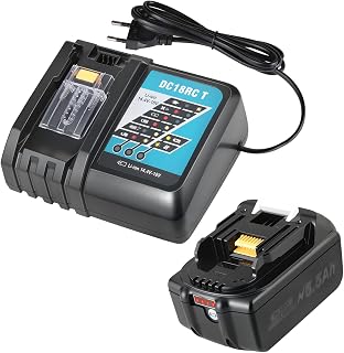 Batterie pour Makita 18V avec Chargeur DC18RC Compatible avec BL1860 BL1860B BL1850 BL1850B BL1840 BL1840B, BL1830, BL1830B, BL1815, BL1825, BL1835, BL1845 LXT400 - Image 1