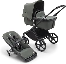Bugaboo Fox Cub Poussette tout-terrain, poussette et nacelle pour bébé légère et solide, design durable et capote extra-large, pliage autoportant en une seule pièce, vert forêt - Image 1