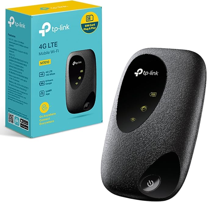 TP-Link M7010 4G LTE Portable WiFi, Mobile WiFi Hotspot Works Up to 8 Hours, Caravan, Travel 4G Router, SIM Card Slot, Advanced LTE Microphone Unlocked, Sharing Up to 10 - Image 1