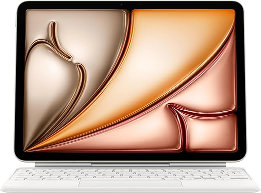 Apple Magic Keyboard Case for iPad Air 11 Inch (M3), Outstanding Typing Comfort, Built-in Trackpad, French - White - Image 1