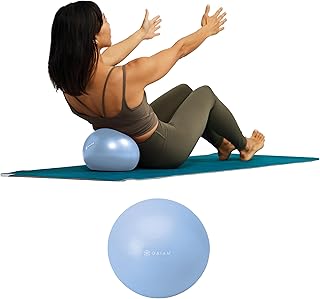 Gaiam Mini ballon d'exercice gonflable anti-éclatement de 20,3 cm pour la force abdominale, le pilates, le yoga et la physiothérapie, comprend une paille de gonflage, un bouchon et un guide - Image 1