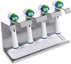 Stainless Steel Toothbrush Holder with Manifold | Compatible with Oral-B, IO, Philips Sonicare, Waterpik, Fairywill | Toothbrush Holder (4 Pieces) - Image 1