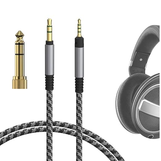 GEEKRIA Audio Cable Compatible with Sennheiser HD620S, HD599SE, HD599,HD598,HD598SE,HD560S,HD598SR,HD400PRO,HD579,HD569,1/8" 3.5mm to 2.5mm Nylon Braided Replacement Cord