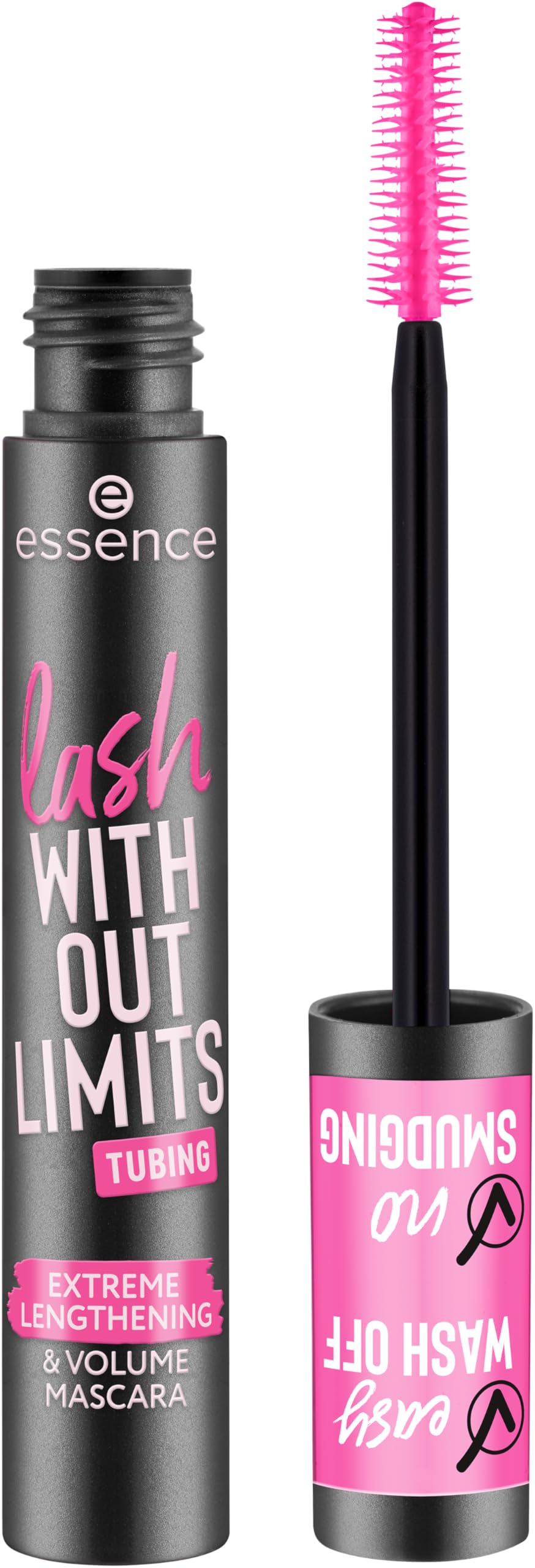 essence lash WITHOUT LIMITS TUBING Extreme Lengthening & Volume Mascara 04 Black Tubing Mascara, Black Mascara, Length, Volume, Smudge-Resistant, 12 ml - Image 1
