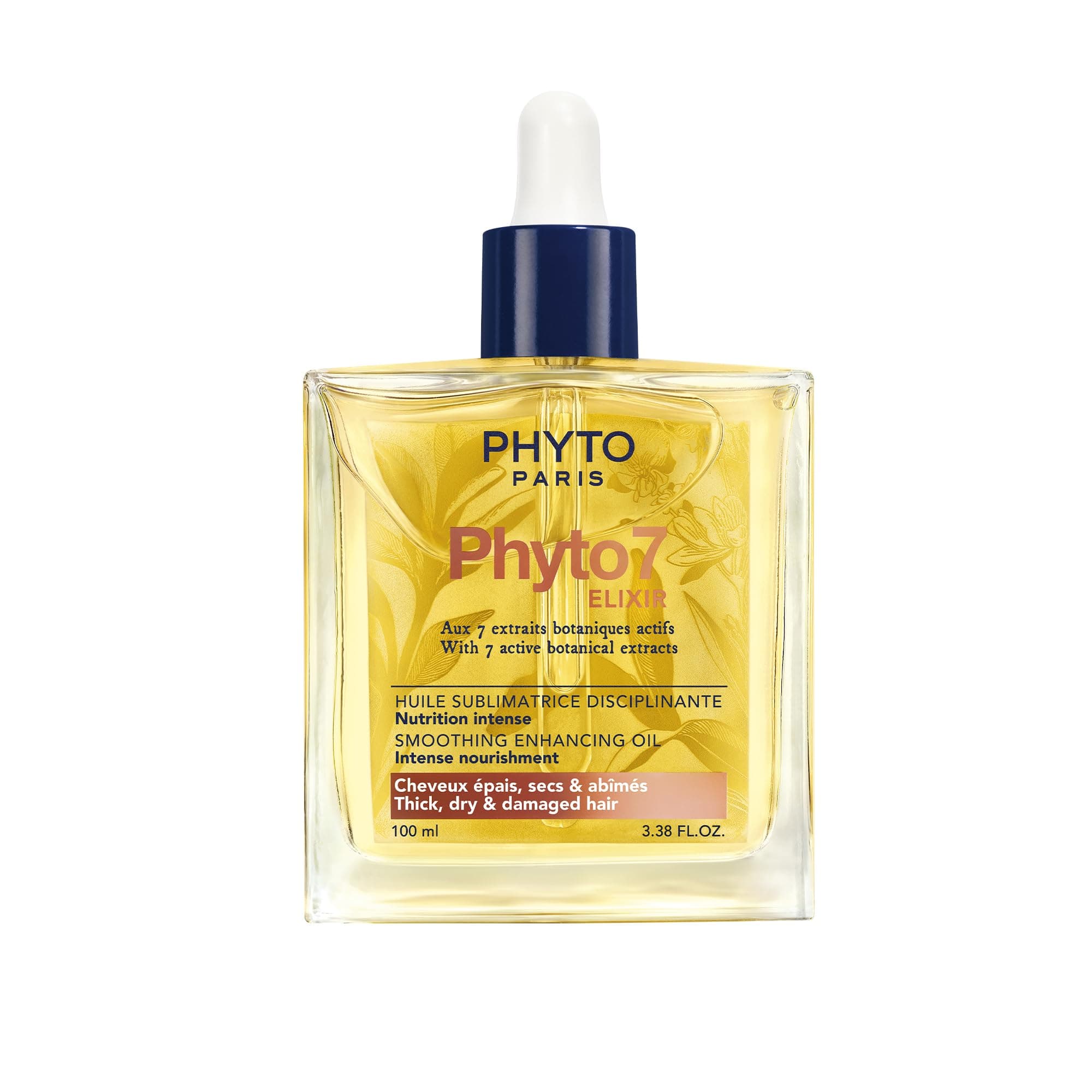 Phyto Paris Phyto 7 Elixir - Disciplining Enhancing Oil 100 ml - Thick, Dry & Damaged Hair Oil - Multi-Use Care: Intense Nutrition, Discipline & Finishing - 99% Nat Botanical Oils