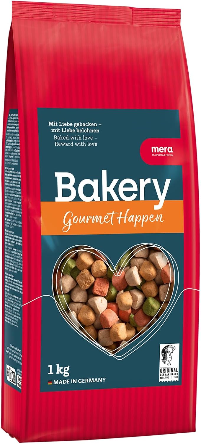 Mera Bakery Gourmet Happen - Mélange de Friandises pour Chien - pour Entraînement ou Collation - Ingrédients Naturels - Biscuits Délicatement Cuits au Four (1 kg) - Image 1