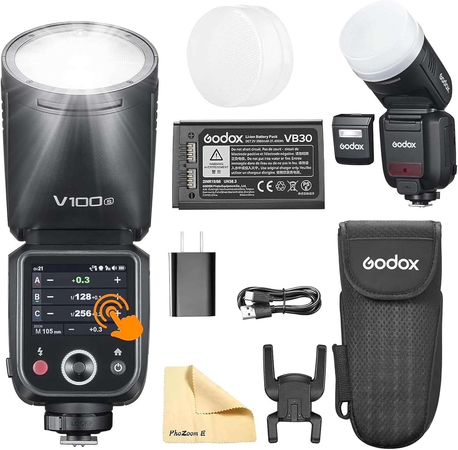 Godox V100-S V100 S Round Head Camera Flash Camera Flash 2.4G Wireless TTL Speedlight Strobe 100Ws HSS 1/8000s with Li-ION for Sony Cameras - Image 1