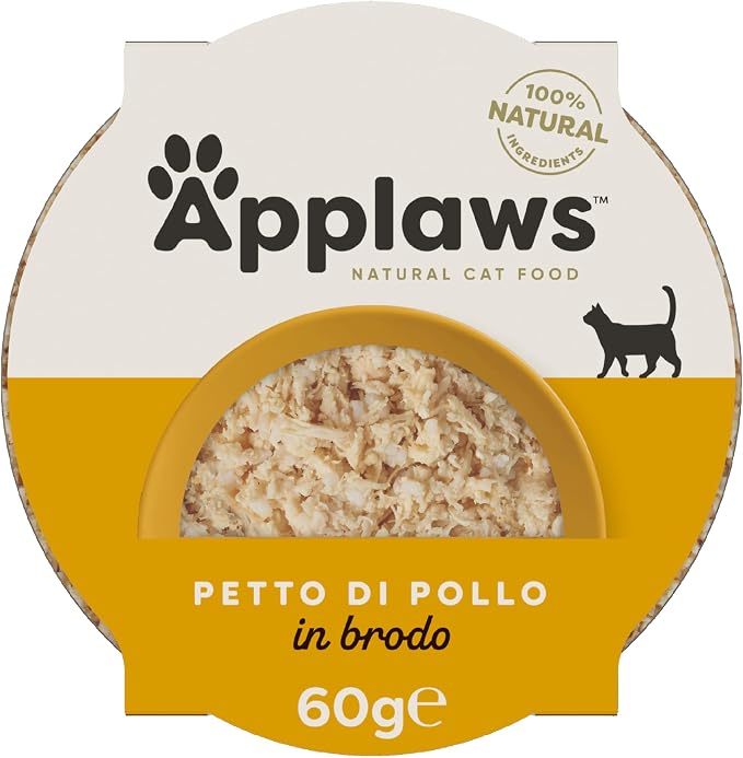 Applaws 100% natural wet food for adult cats, chicken breast with rice in broth - 10 jars of 60g - Image 1