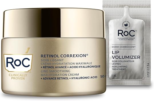 RoC Retinol Correxion Line Smoothing Max Hydration | Hyaluronic Acid Face Cream, Anti-Wrinkle Moisturizer | 50ml + Volumizing Lip Pack - Image 1