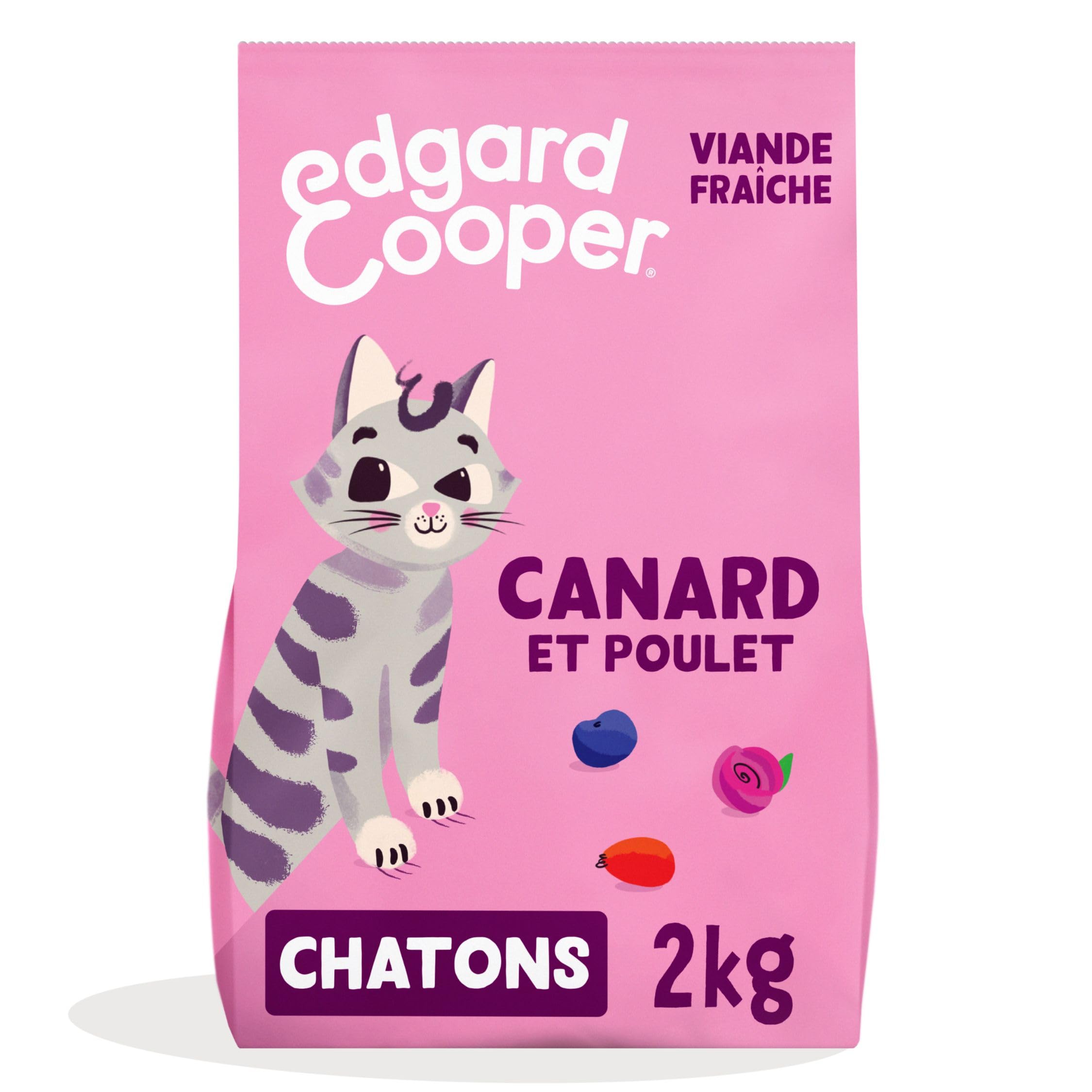 Edgard Cooper Sterilised Kitten Dry Food, Kitten, Duck & Chicken 2 kg, Grain Free, Fresh Meat, Natural Food, High Protein Kibble, No Added Sugars - Image 1